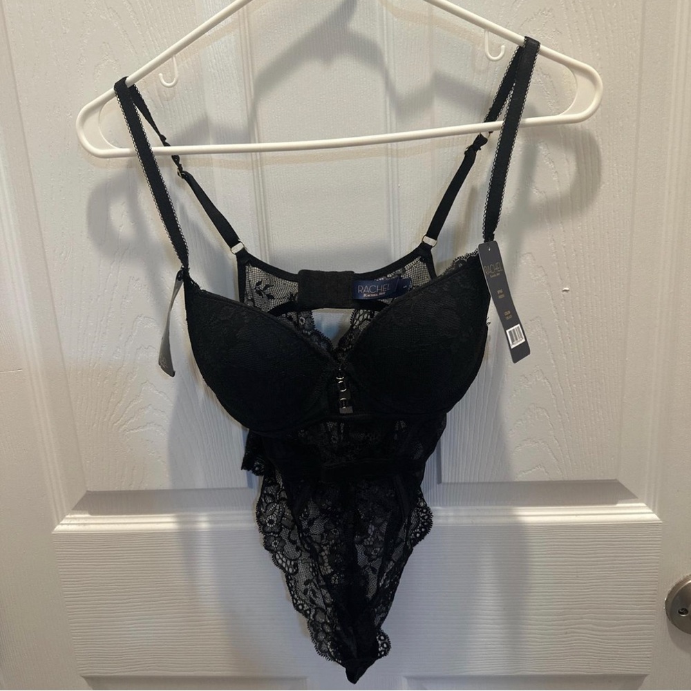 Rachel Roy Black Lace Underwire Bodysuit